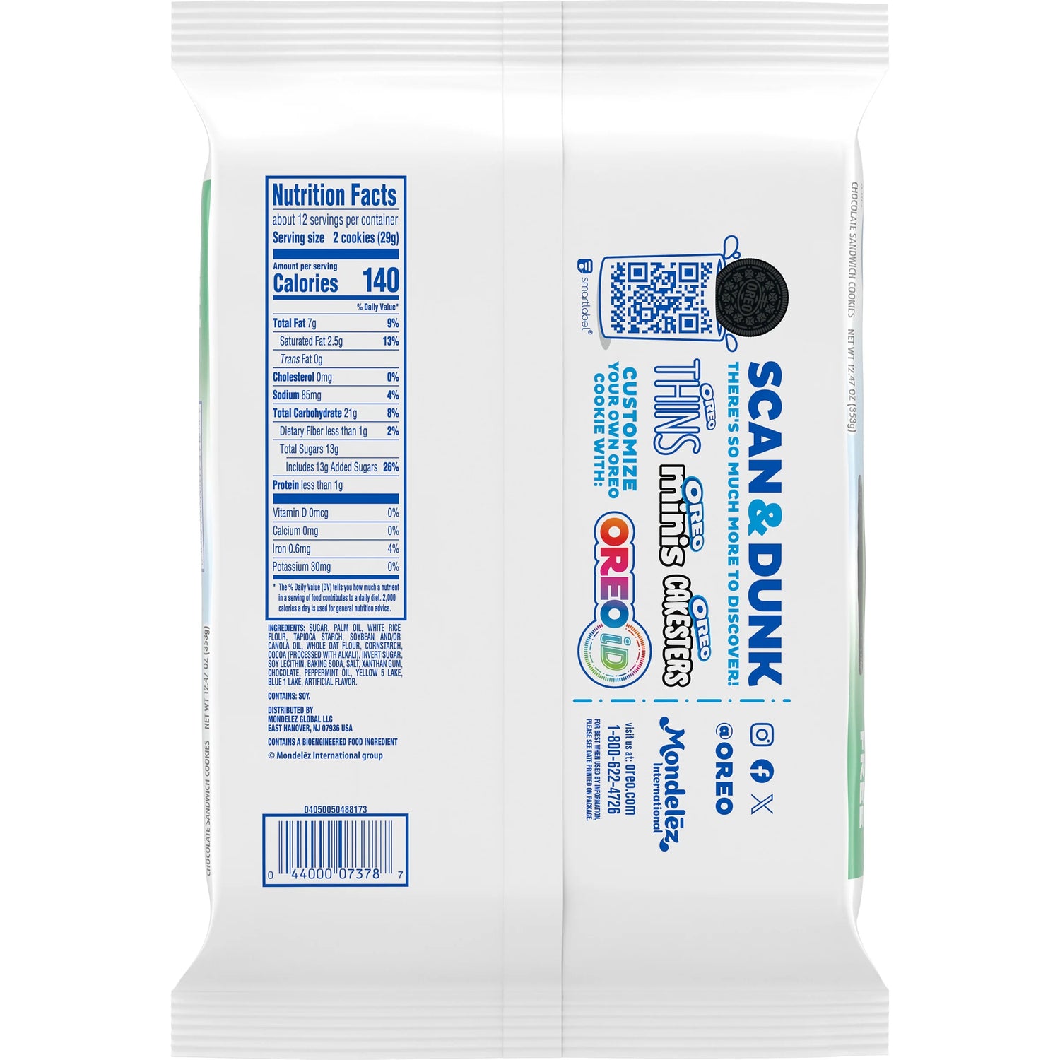 Oreo Gluten Free Mint Creme Chocolate Sandwich Cookies