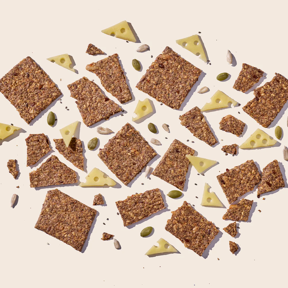 The Cinnamon Kitchen - Cheddar Nut & Seed Crackers Vegan and Gluten Free 100g