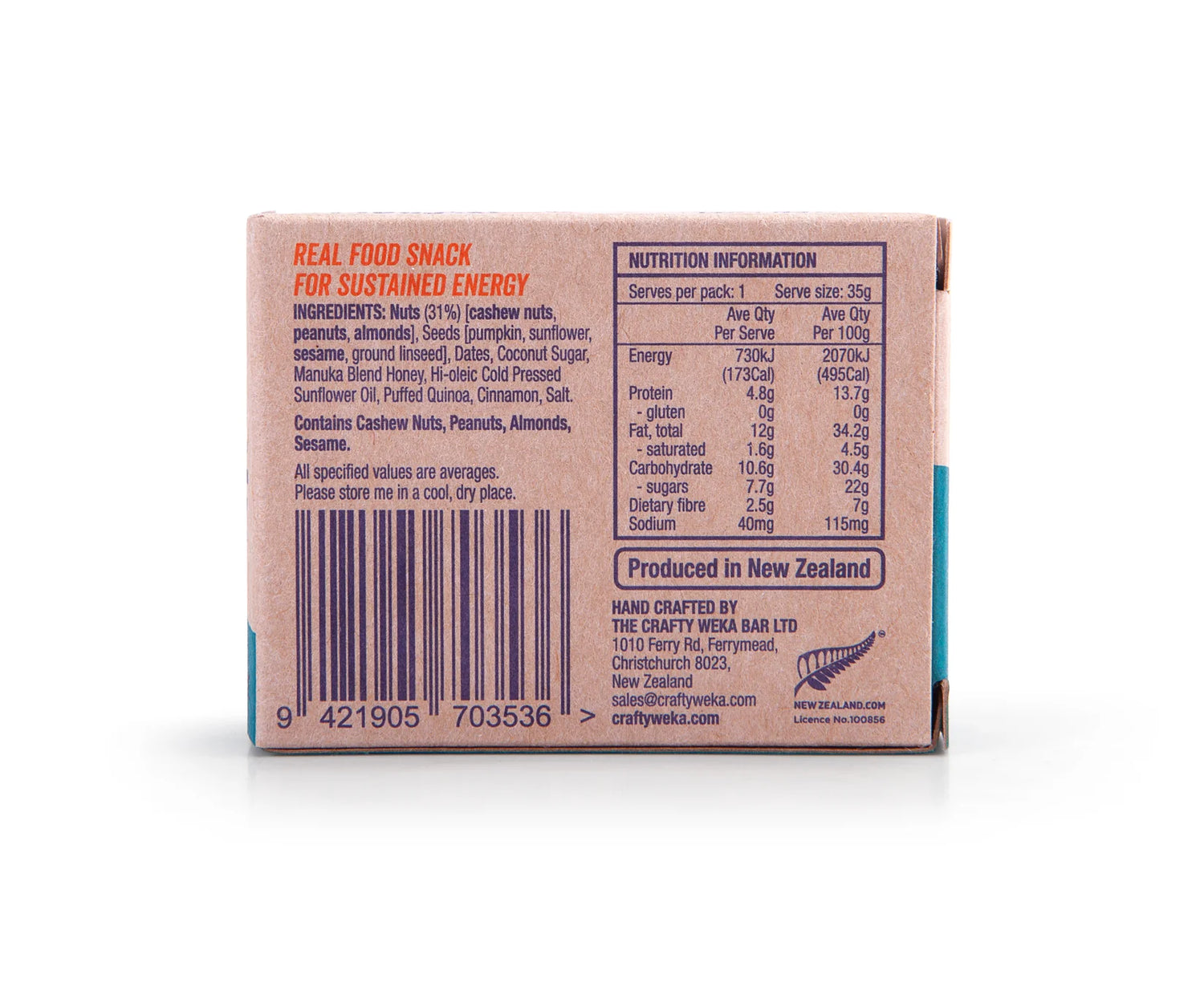 Nutty Caramel Flavour Gluten Free Snack Bars