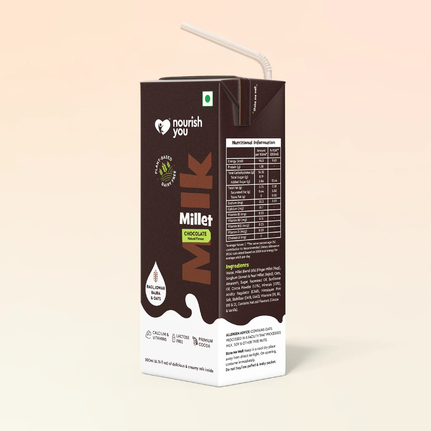 Millet Milk - Chocolate - 200 ml (Pack of 3)