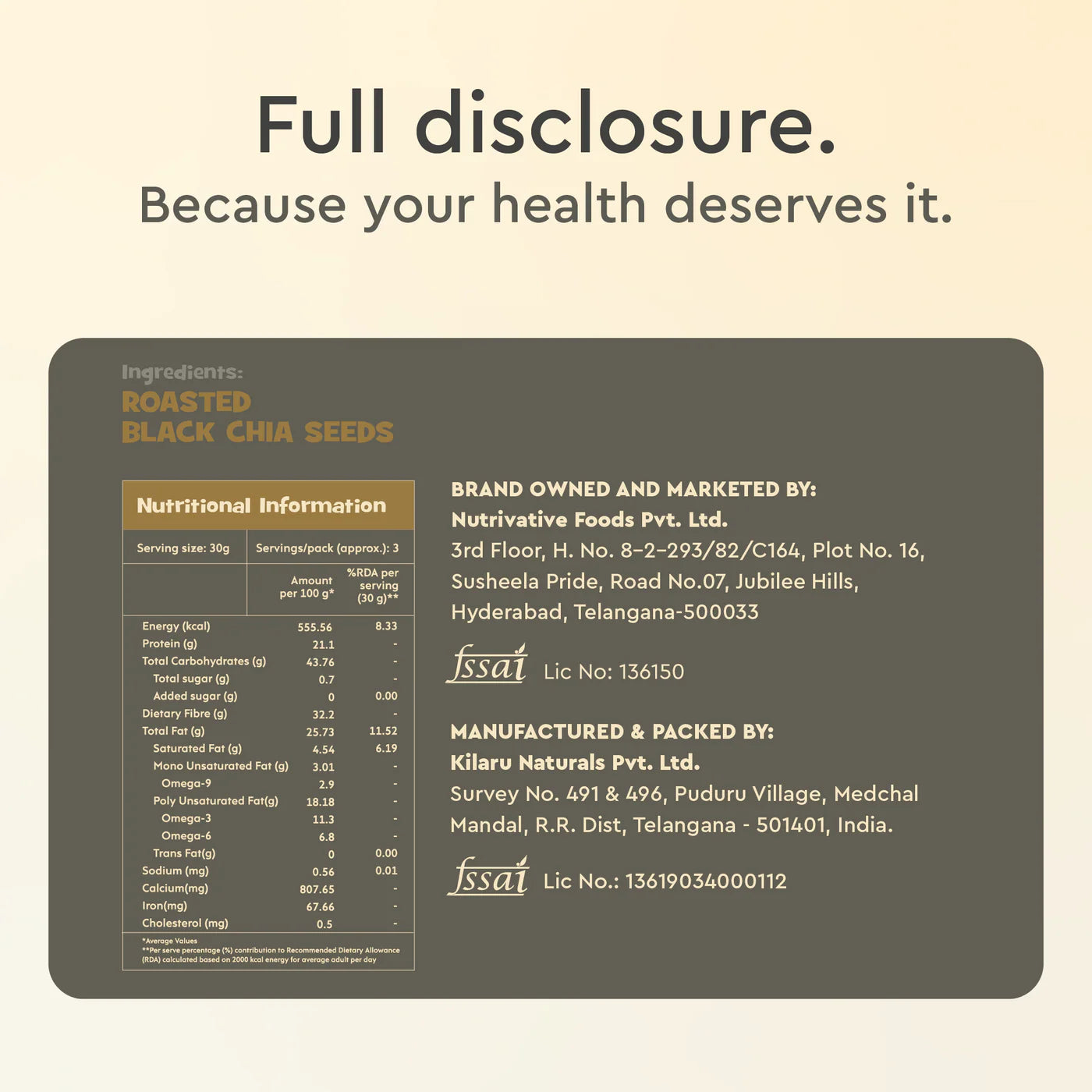 Roasted Chia Seeds 100g