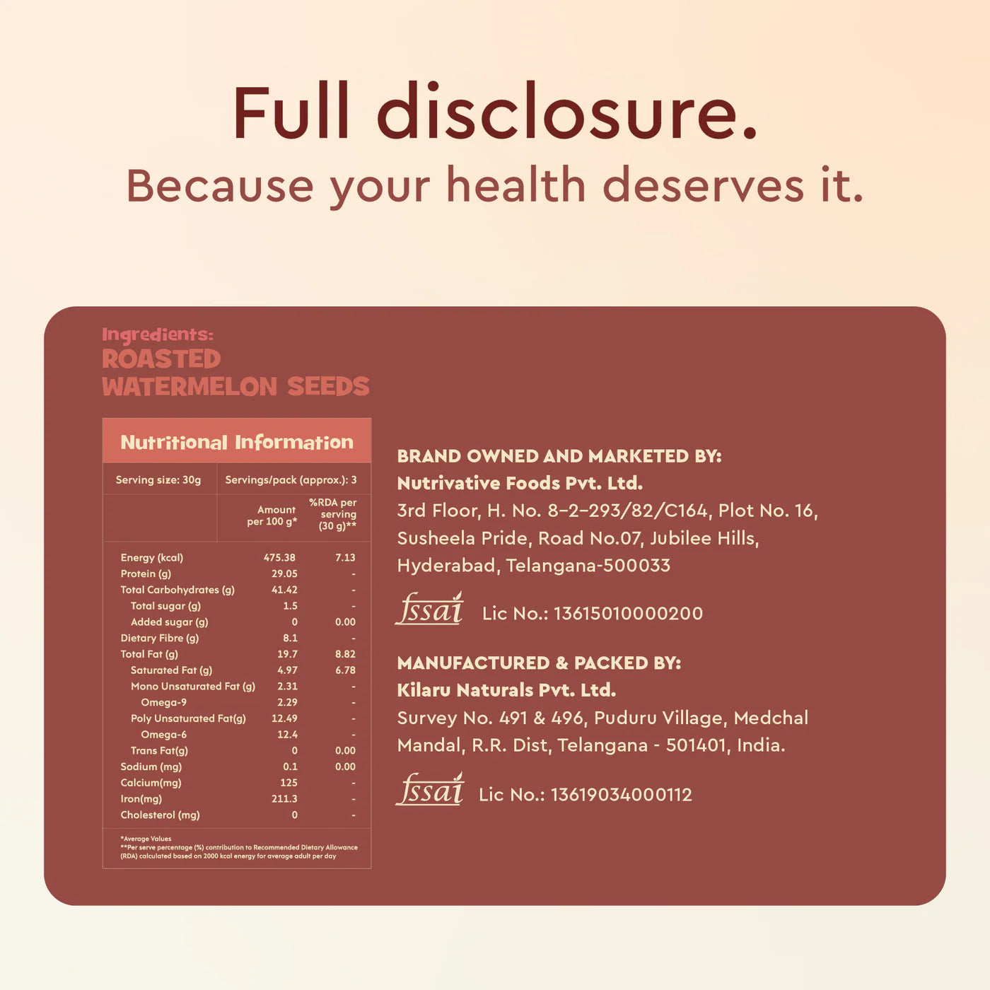 Roasted Watermelon Seeds 100g