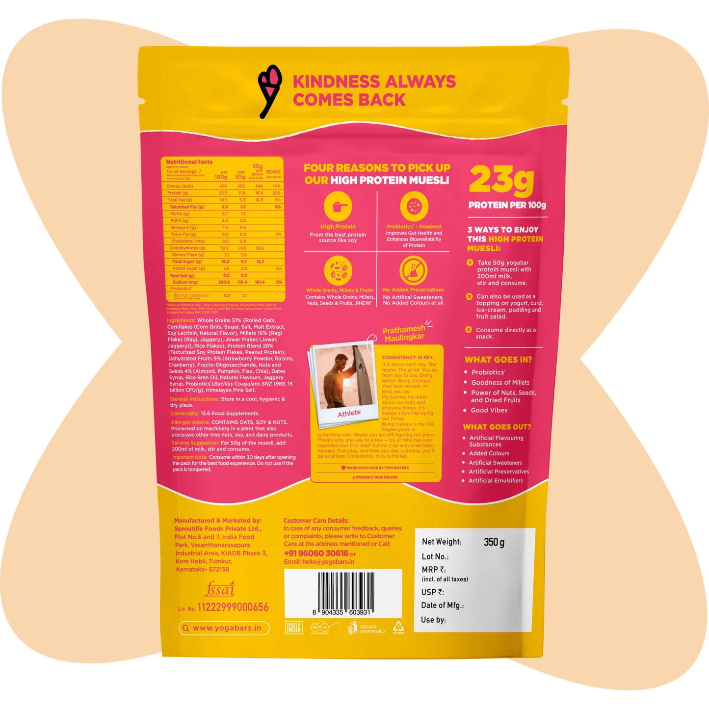 High Protein Muesli - Fruits and Nuts - 350g