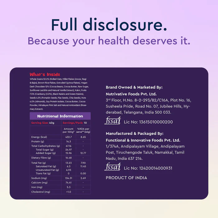 Belgian Dark Chocolate Muesli 400g