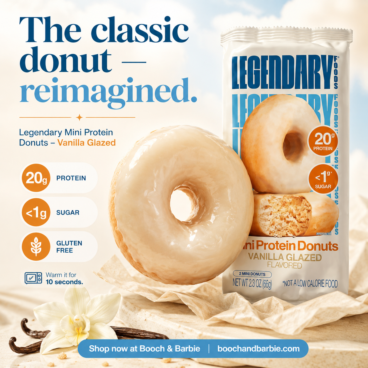 Legendary Foods - Vanilla Glazed Protein Donuts - 2 mini donut 61g