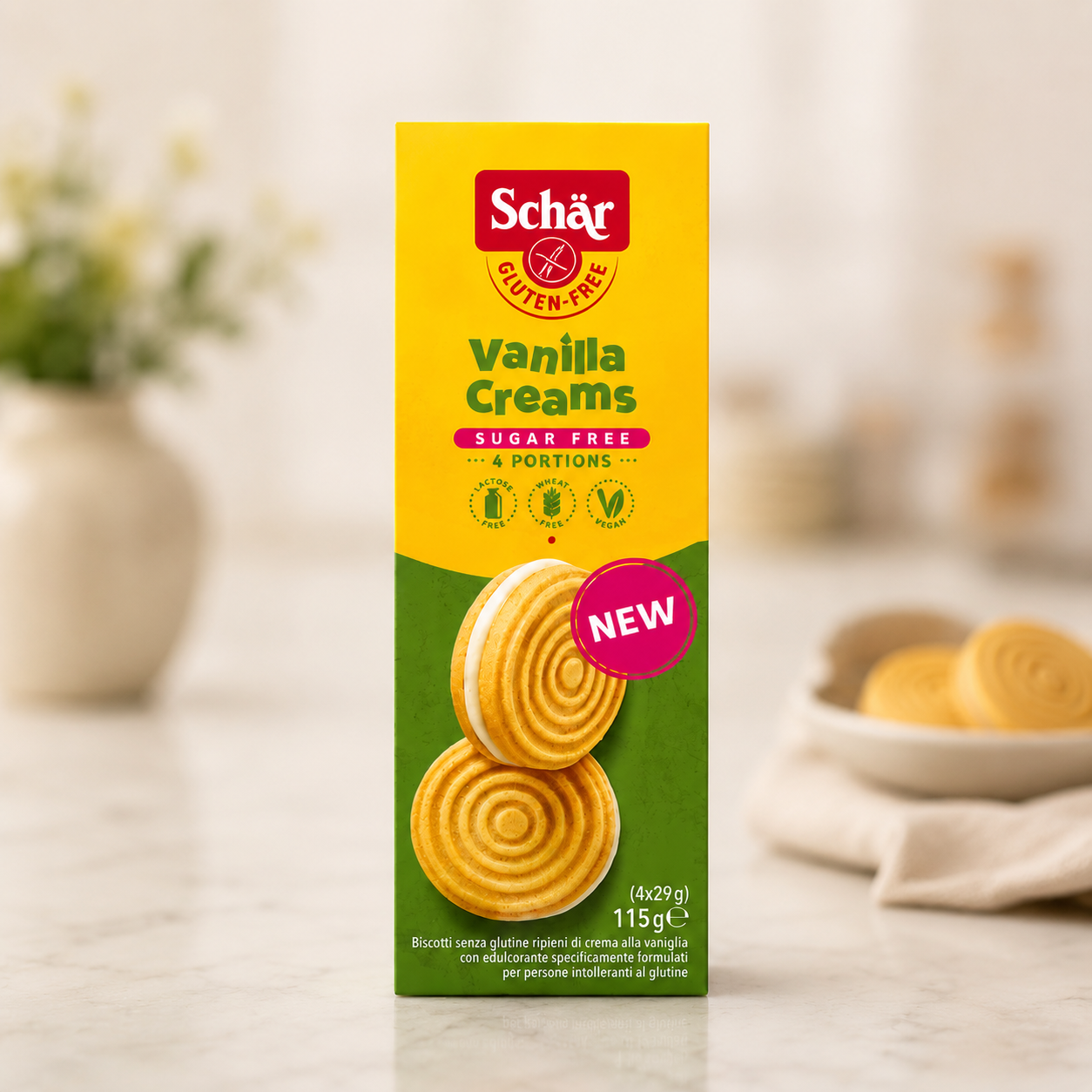 Schär - Vanilla Creams Sugar Free 115g