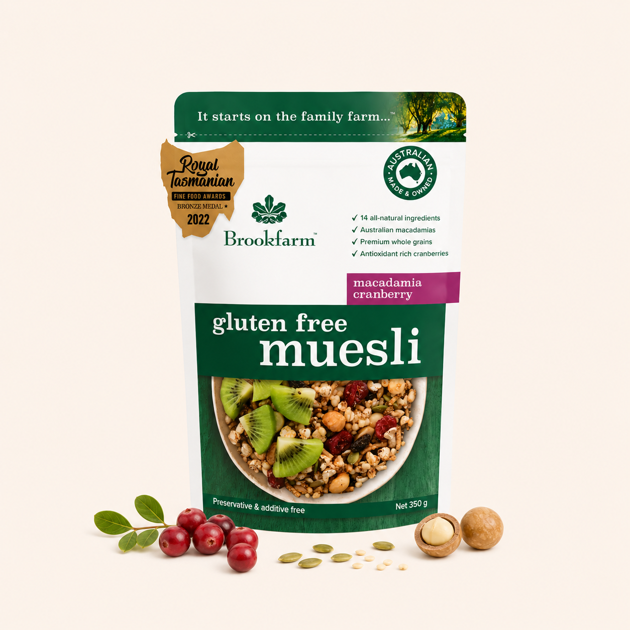 Brookfarm - Macadamia Muesli Gluten Free 350g