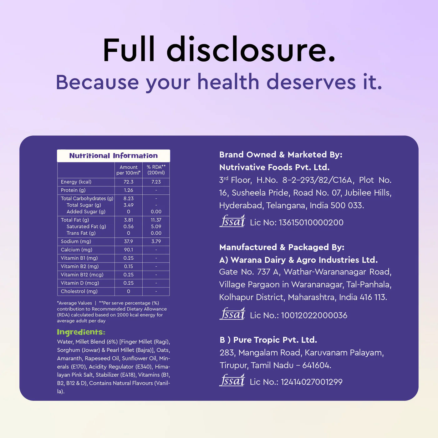 Millet Milk Original 1 litre