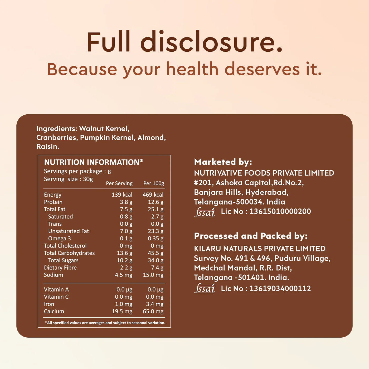 Cranberry Walnut Nut Mix 250g