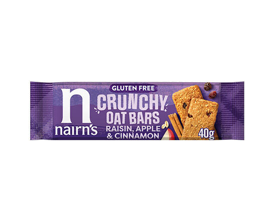 Nairn's Crunchy Oat Bars (Gluten Free) - Raisin, Apple & Cinnamon 160g (box of 10)