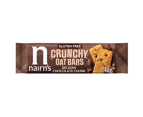 Nairn's Crunchy Oat Bars (Gluten Free) - Belgian Chocolate Chunk 160g (box of 10)