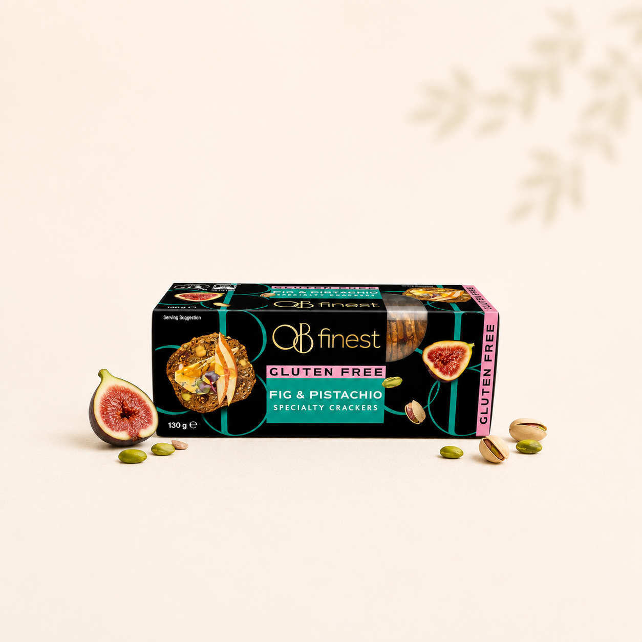 OB Finest - Fig and Pistachio specialty crackers Gluten Free 130g