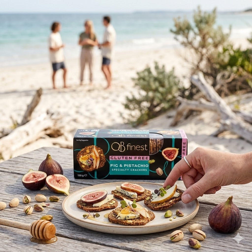 OB Finest - Gluten Free Fig and Pistachio specialty crackers
